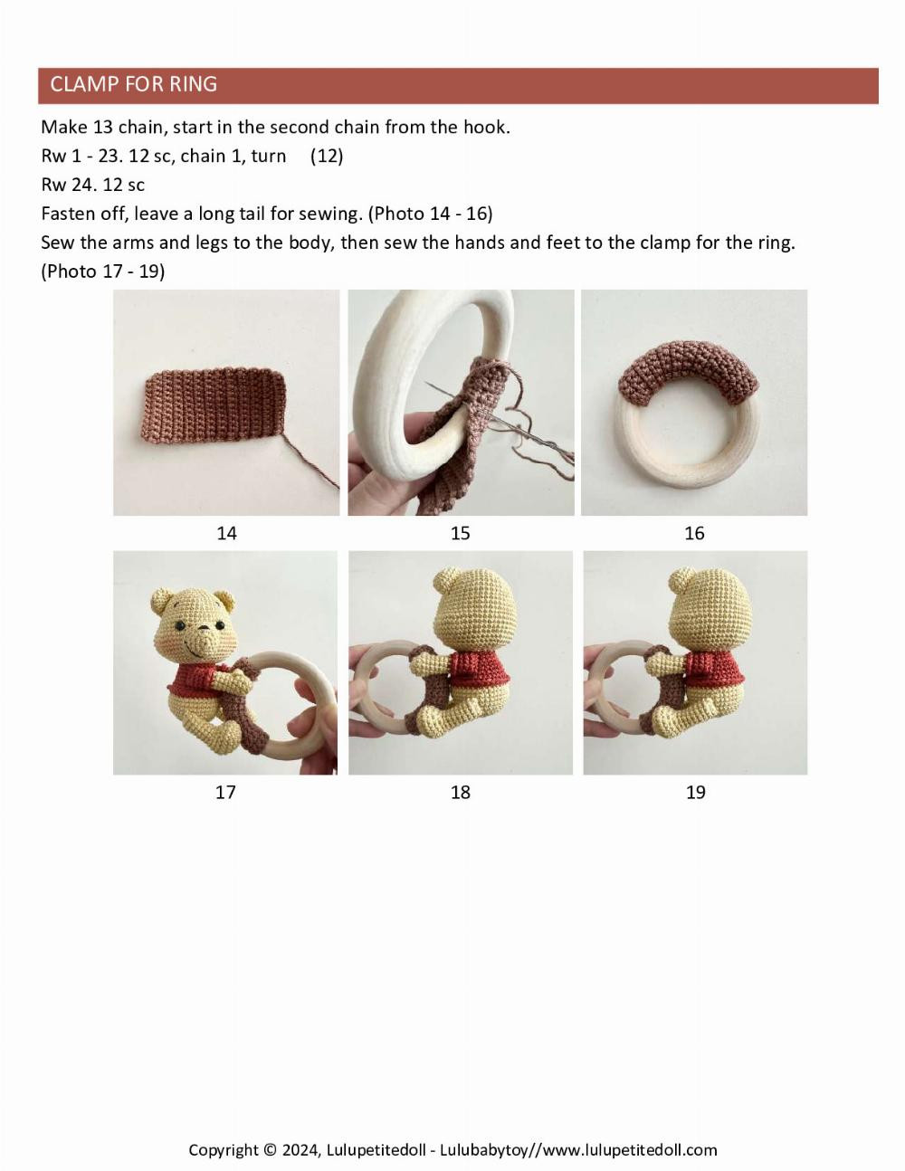 Pooh Rattle crochet pattern