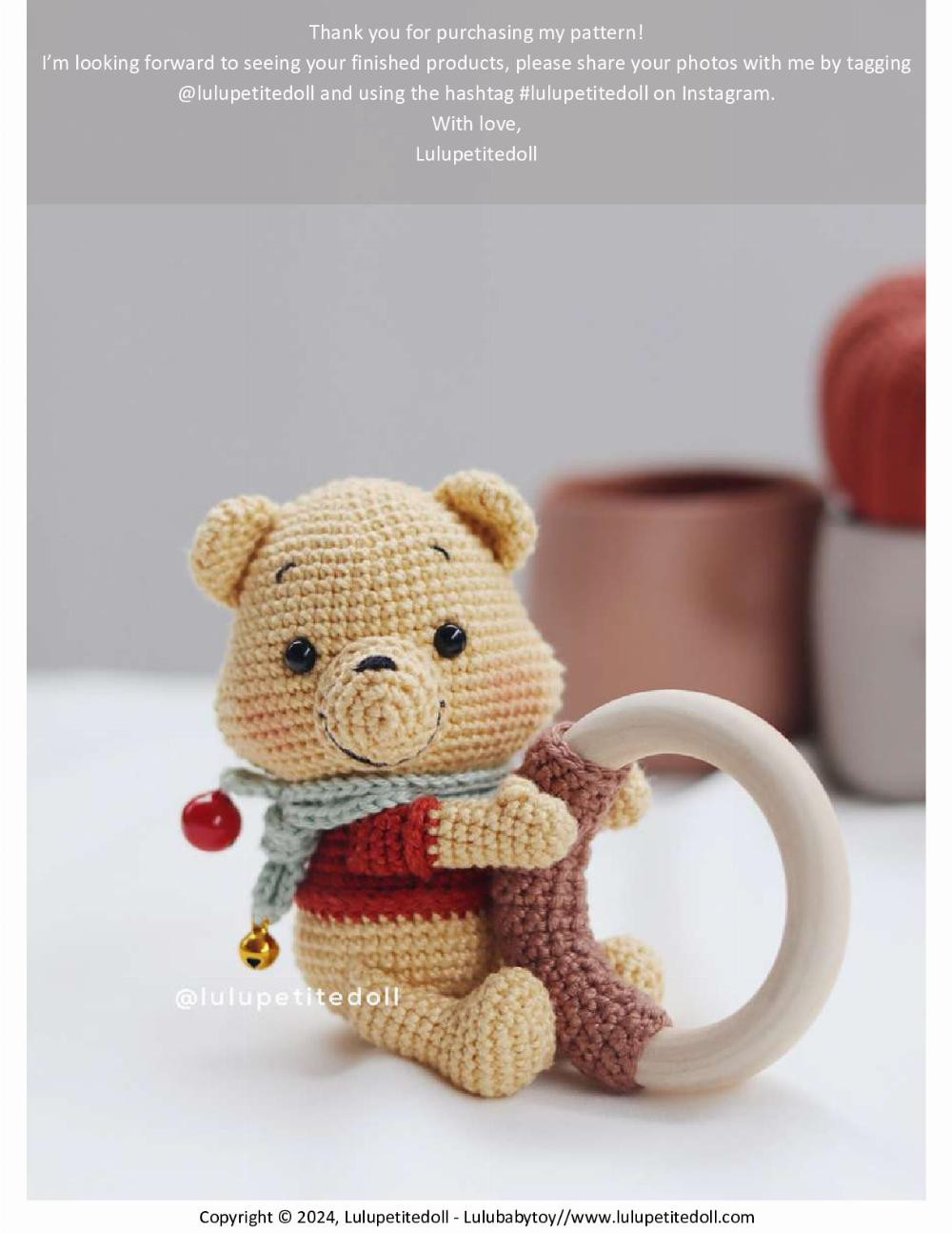 Pooh Rattle crochet pattern