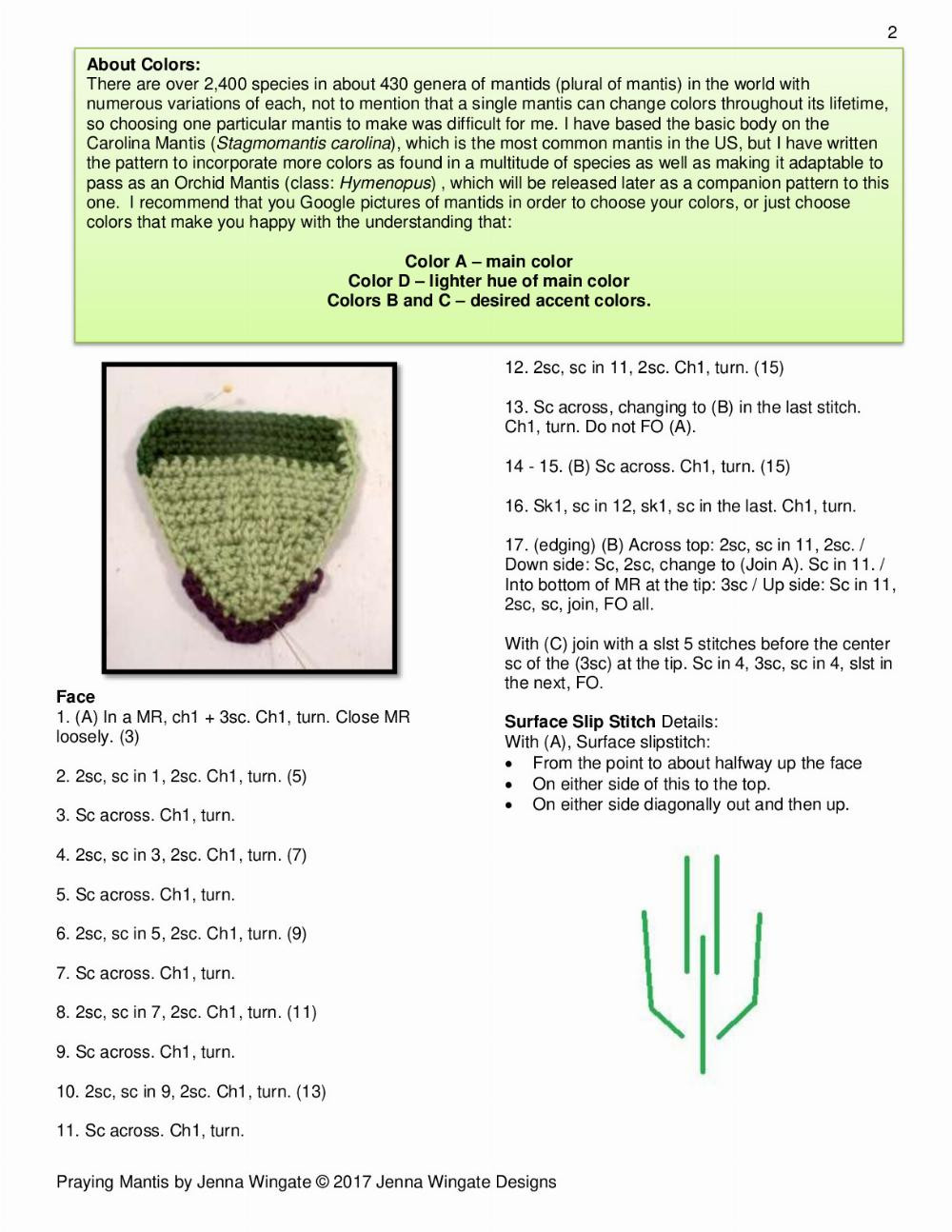 Praying Mantis crochet pattern