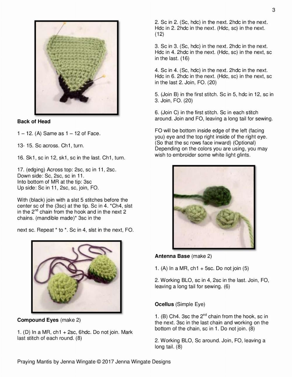 Praying Mantis crochet pattern