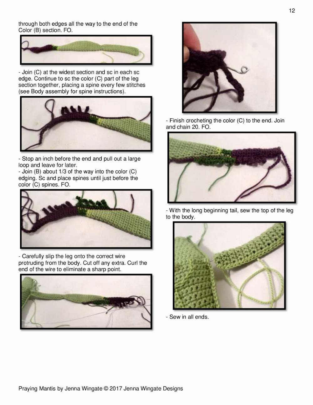 Praying Mantis crochet pattern