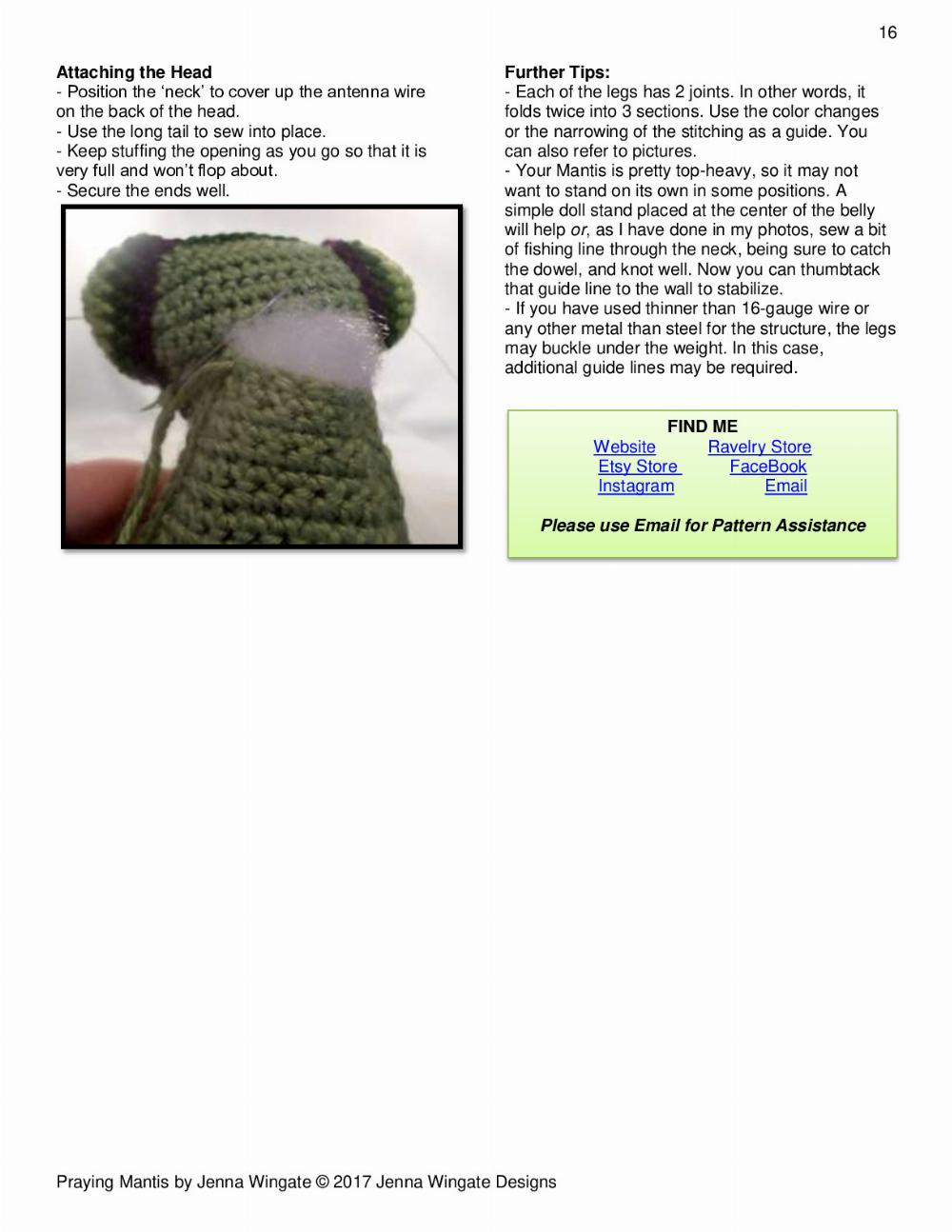 Praying Mantis crochet pattern