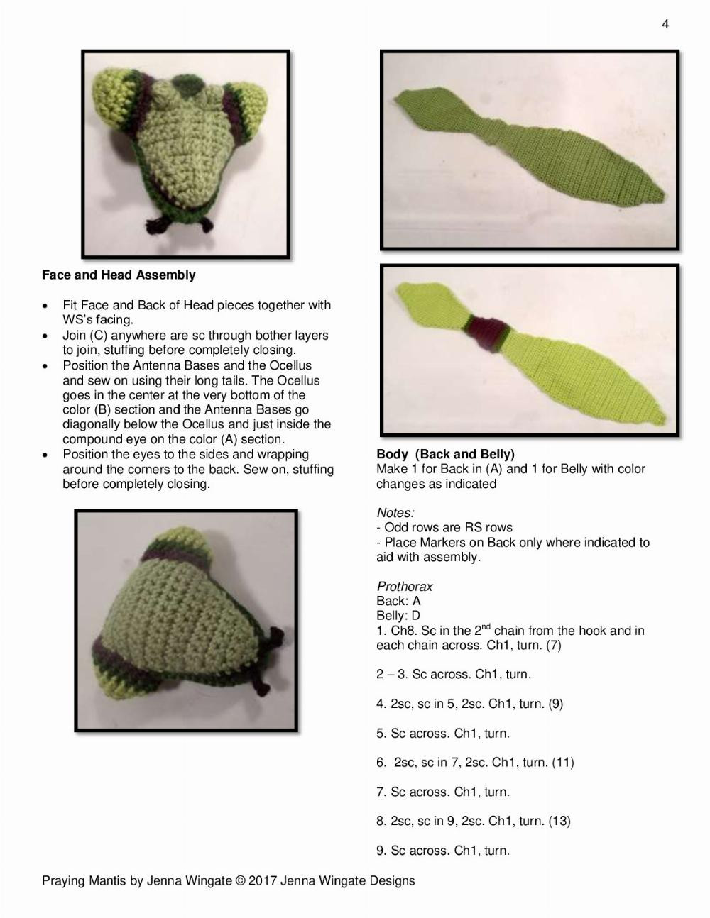 Praying Mantis crochet pattern