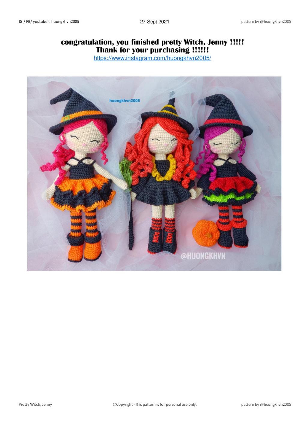 pretty witch ami crochet pattern