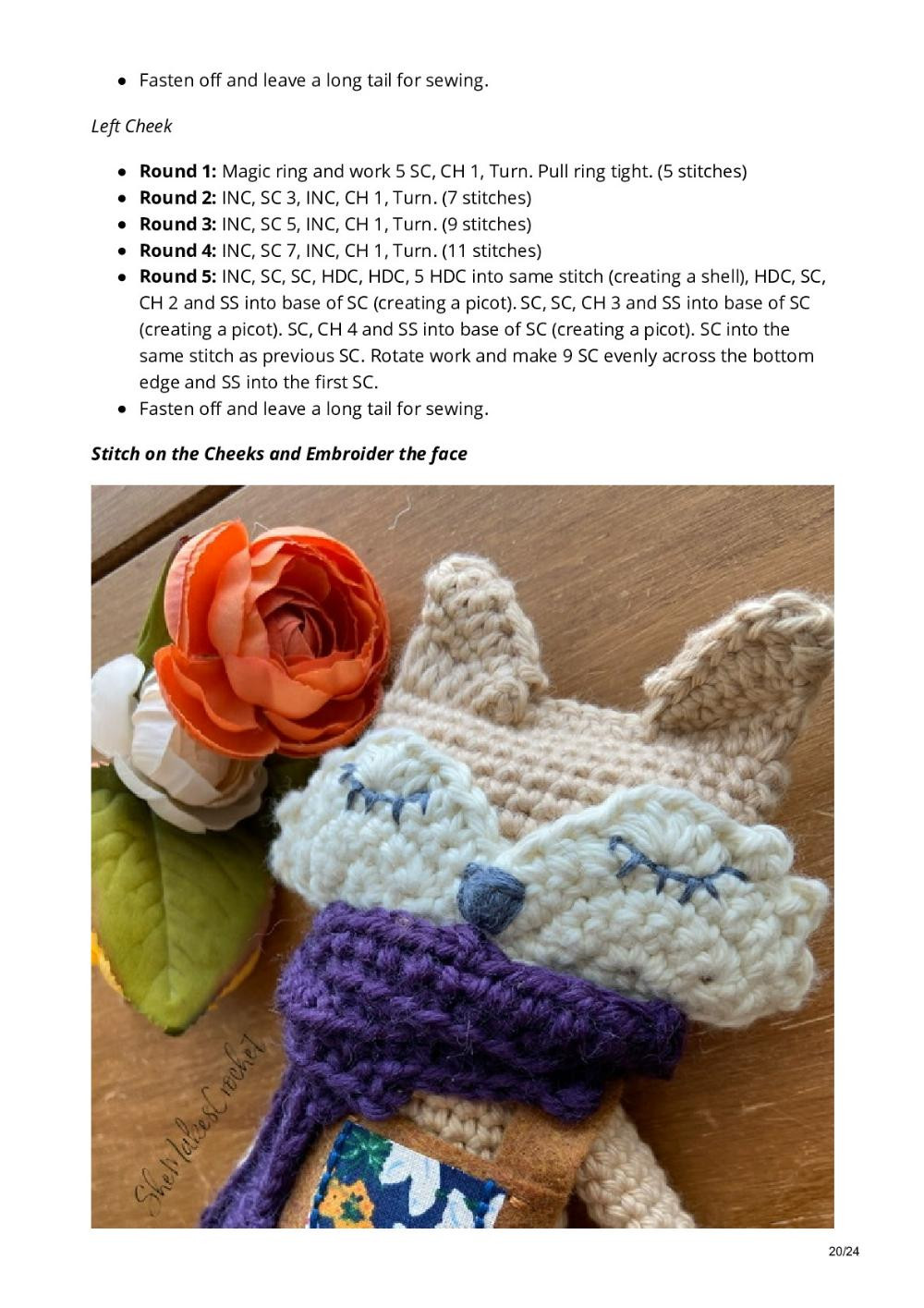 Rag Doll Fox crochet pattern