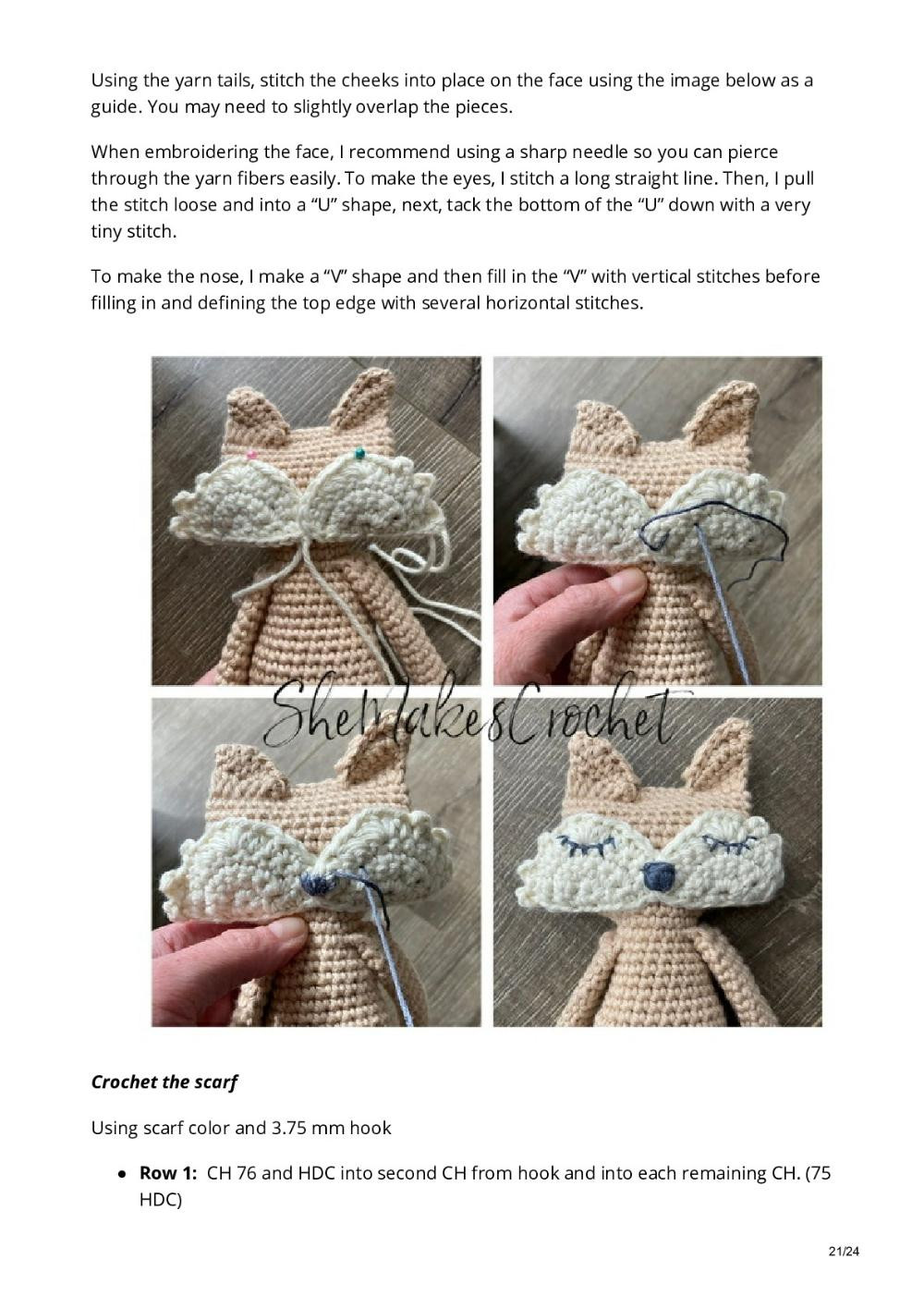 Rag Doll Fox crochet pattern