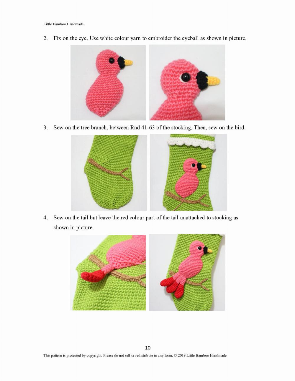 Red Bird Christmas Stocking Crochet Pattern