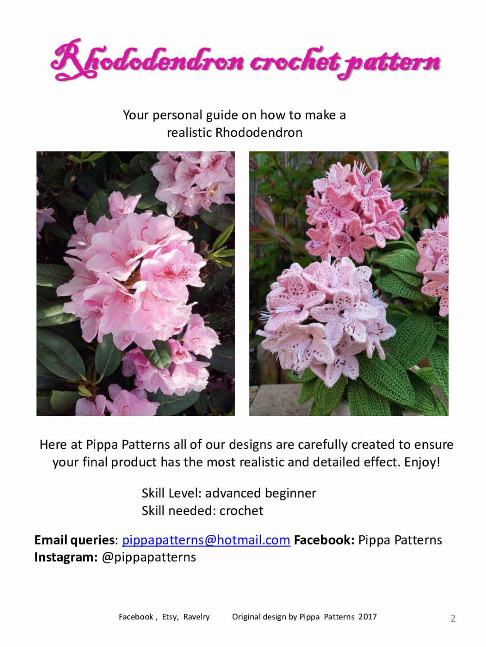 Rhododendron Pattern and instructions