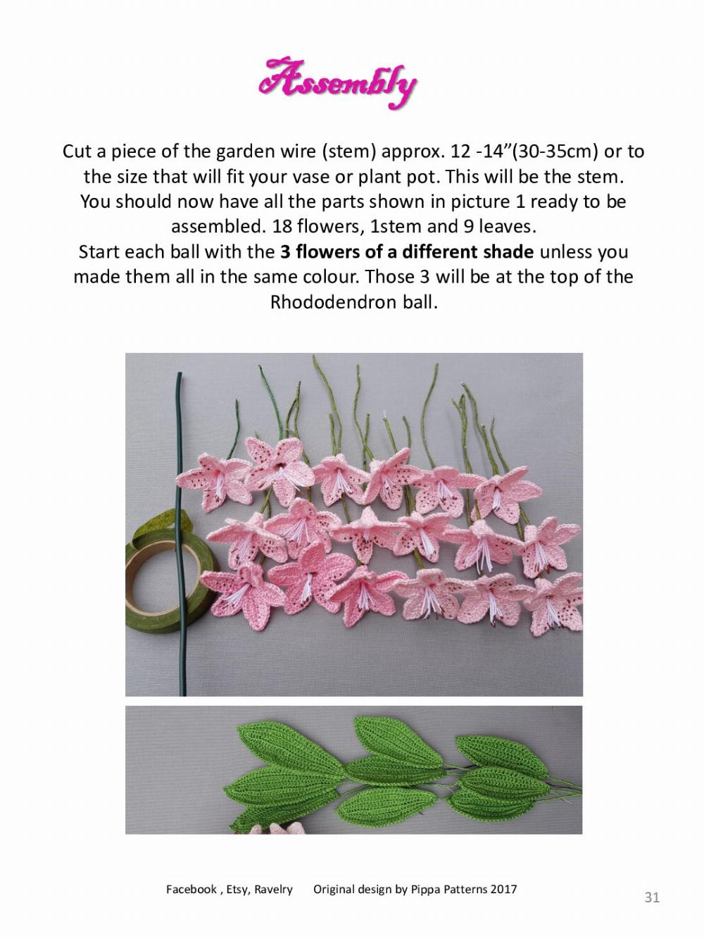 Rhododendron Pattern and instructions