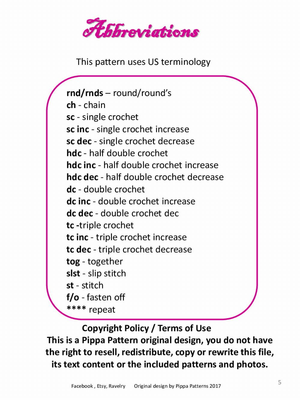 Rhododendron Pattern and instructions