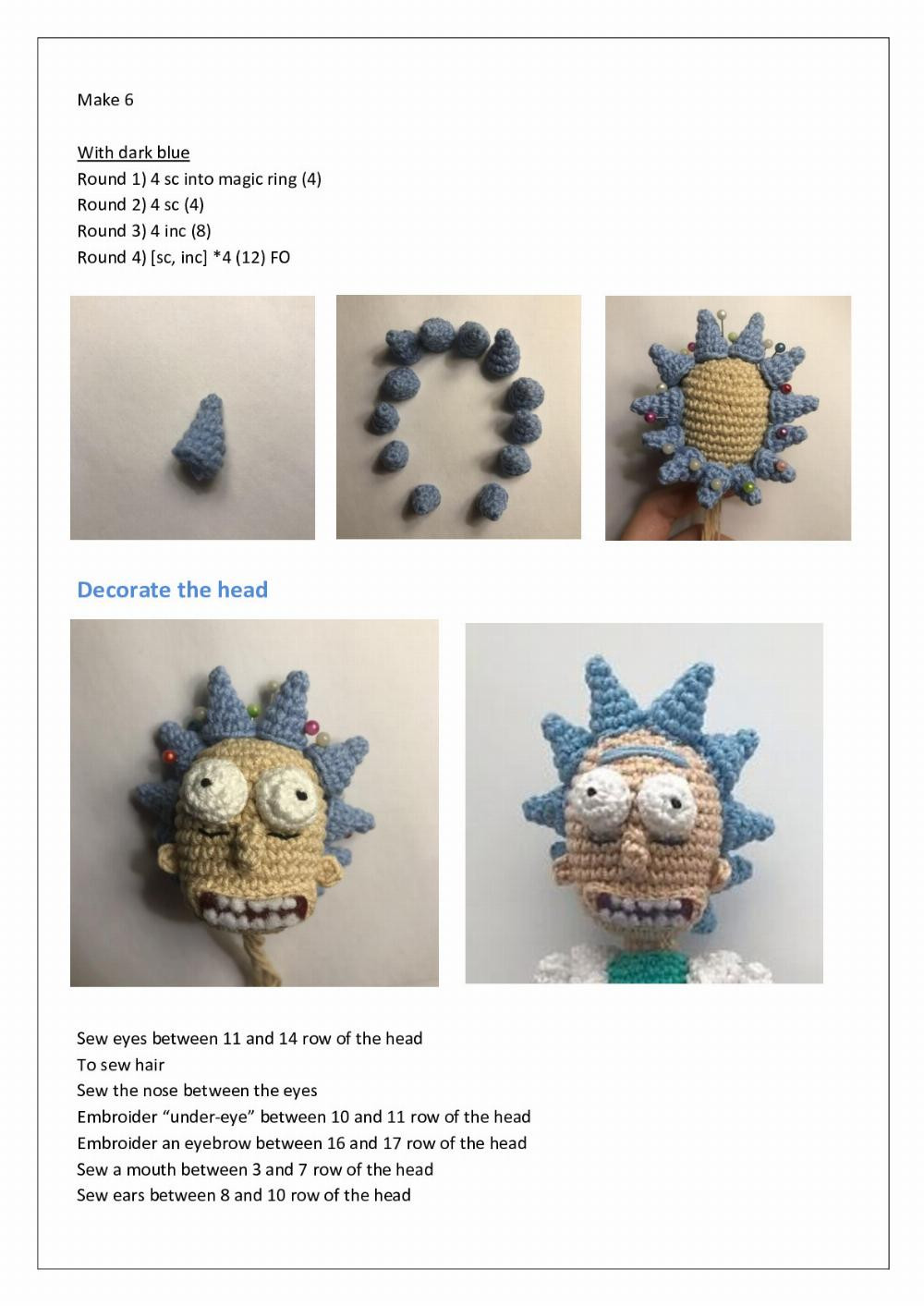 RICK AND MORTY crochet pattern