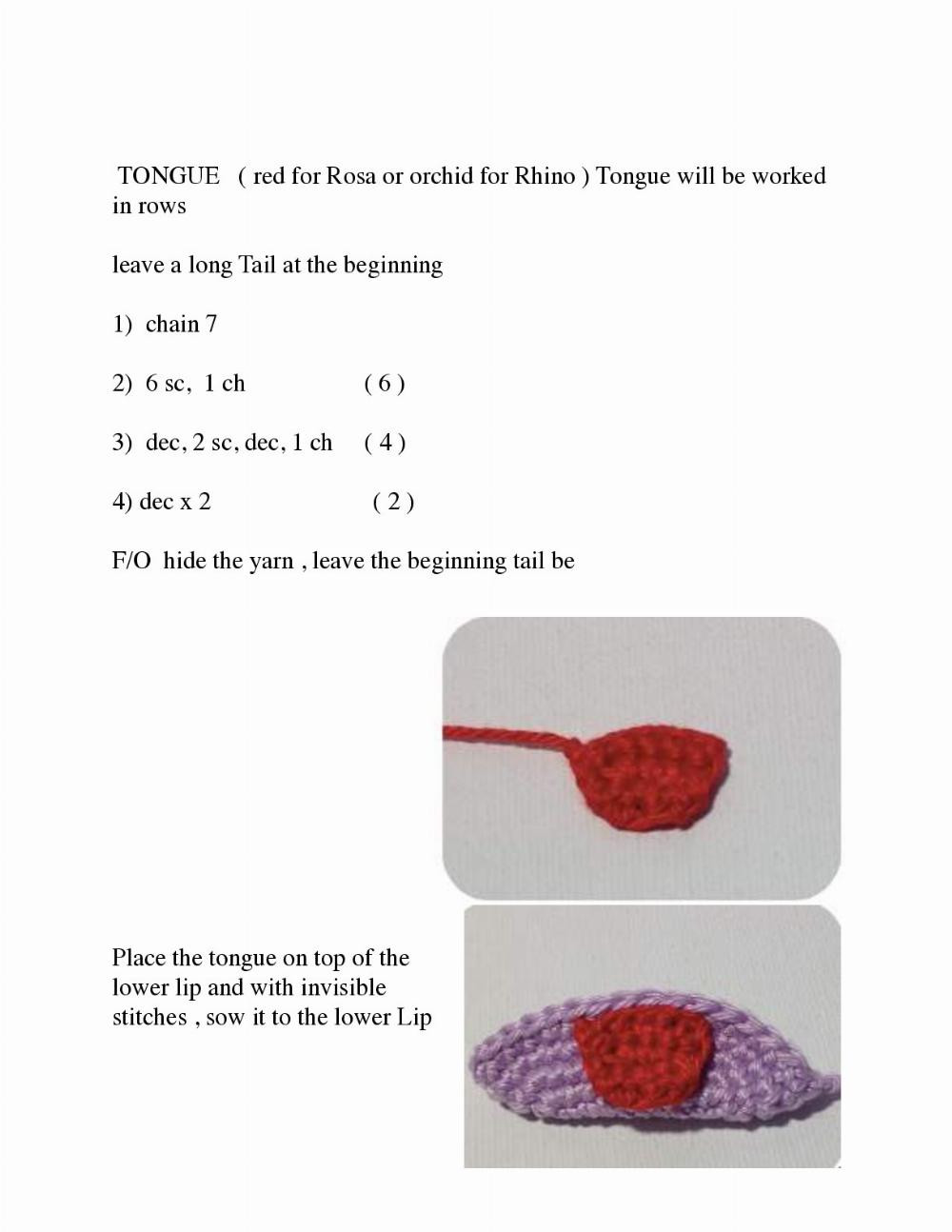 ROSA & RHINO crochet pattern