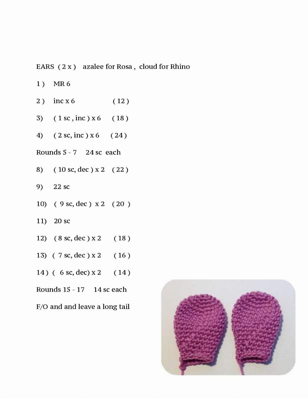 ROSA & RHINO crochet pattern