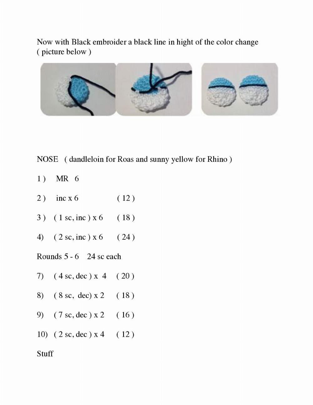 ROSA & RHINO crochet pattern