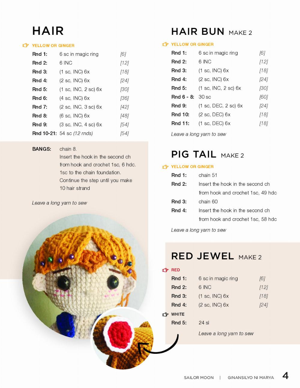 sailor moon pdf crochet pattern