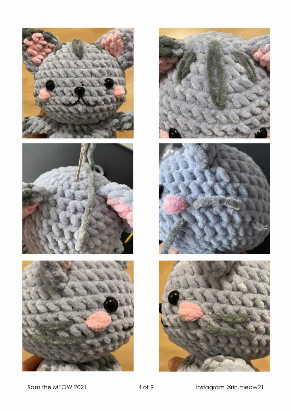 Sam the MEOW cat crochet pattern