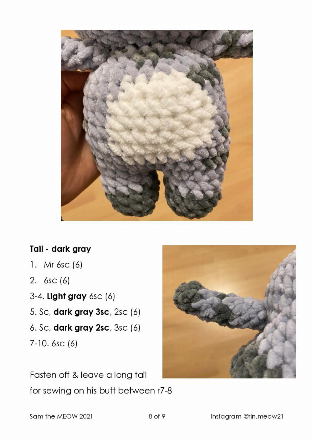 Sam the MEOW cat crochet pattern