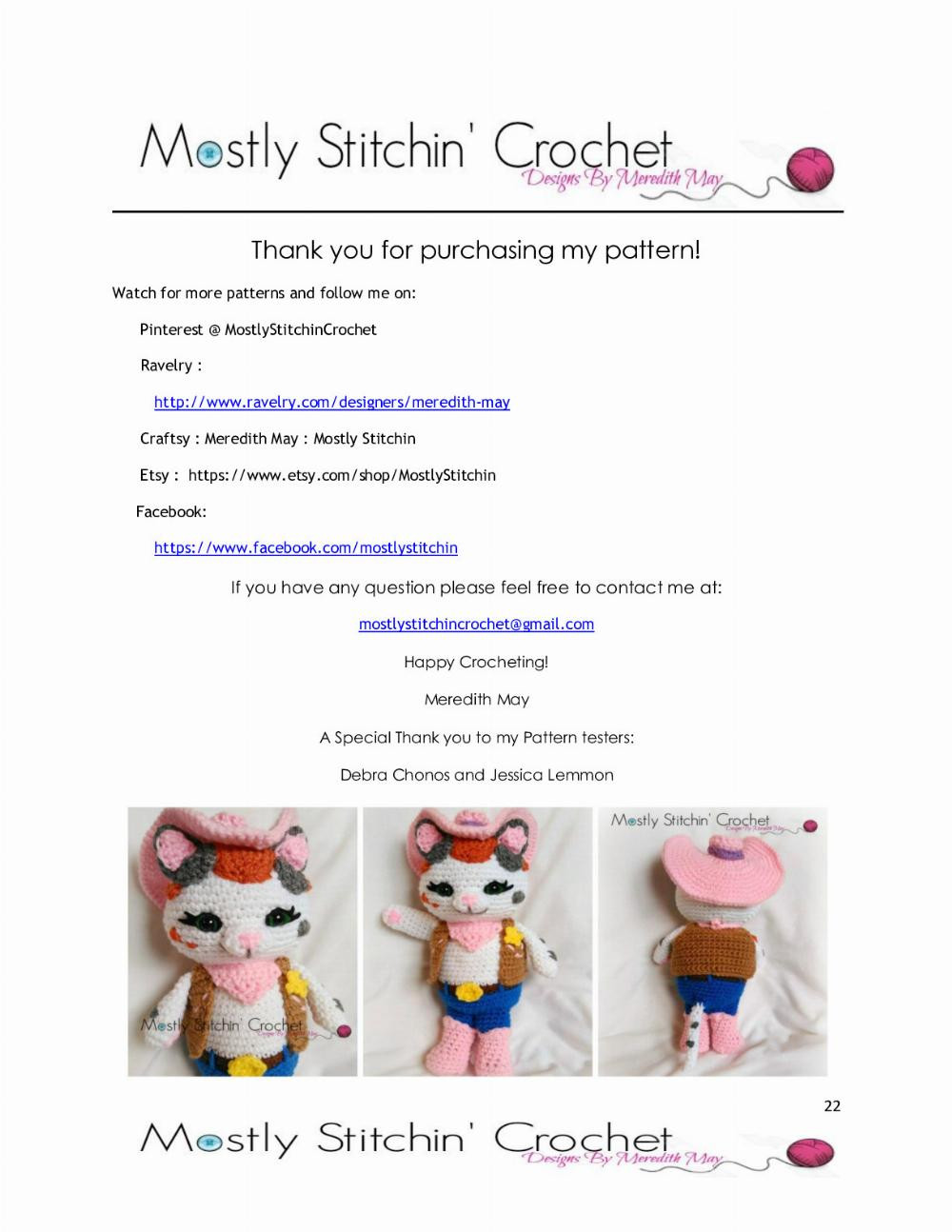 Sheriff Callie Inspired Crochet Pattern (cat)