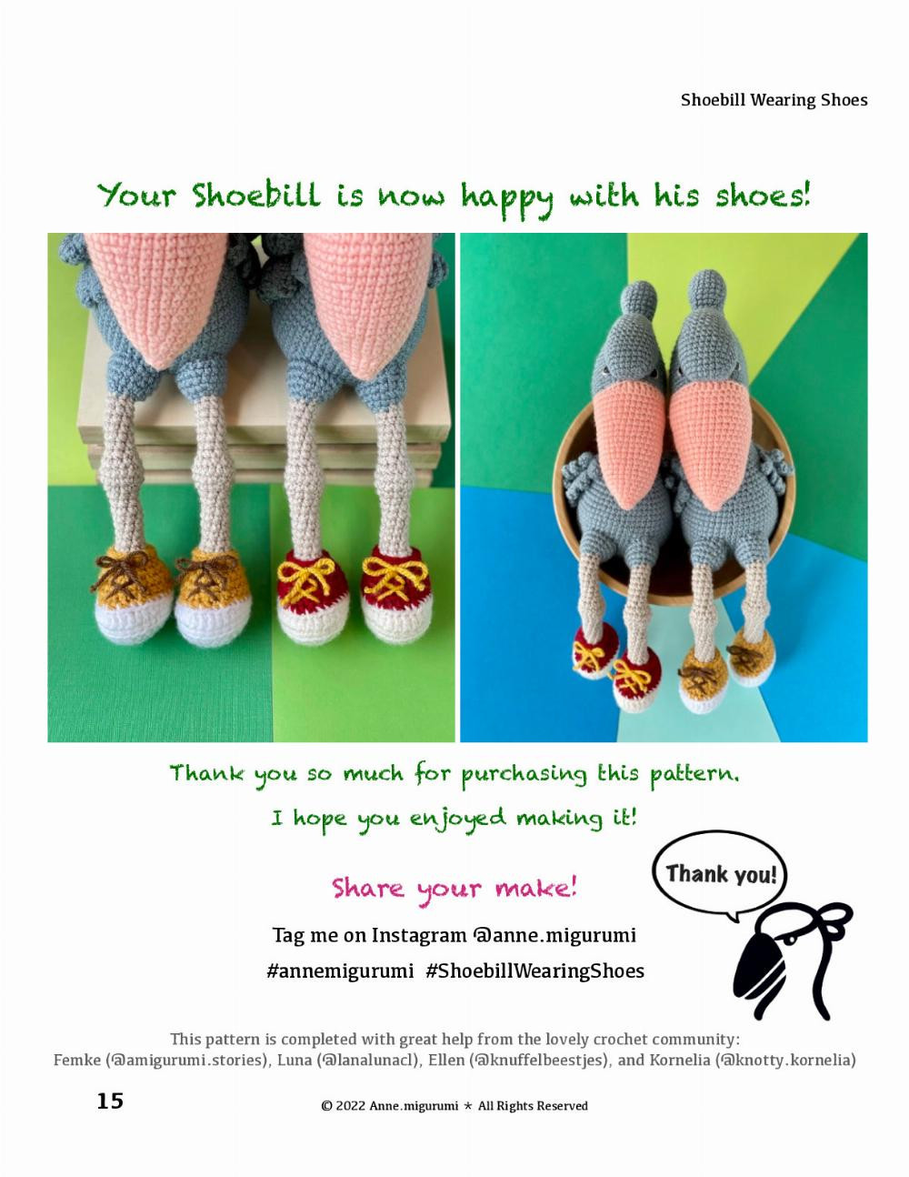 Shoebill Wearing Shoes CROCHET PATTERN