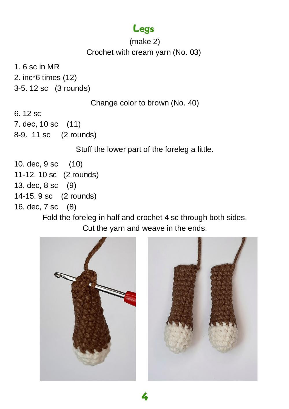 Sleeping Deer crochet pattern