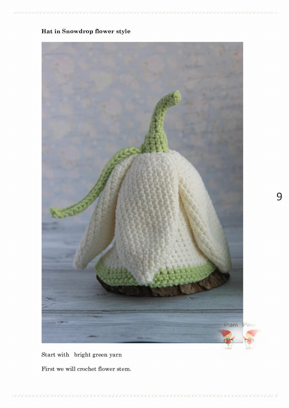 Spring Snowdrop gnome pattern