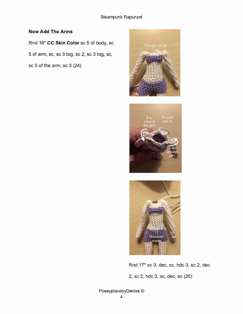 Steampunk Rapunzel Gauge doll crochet pattern