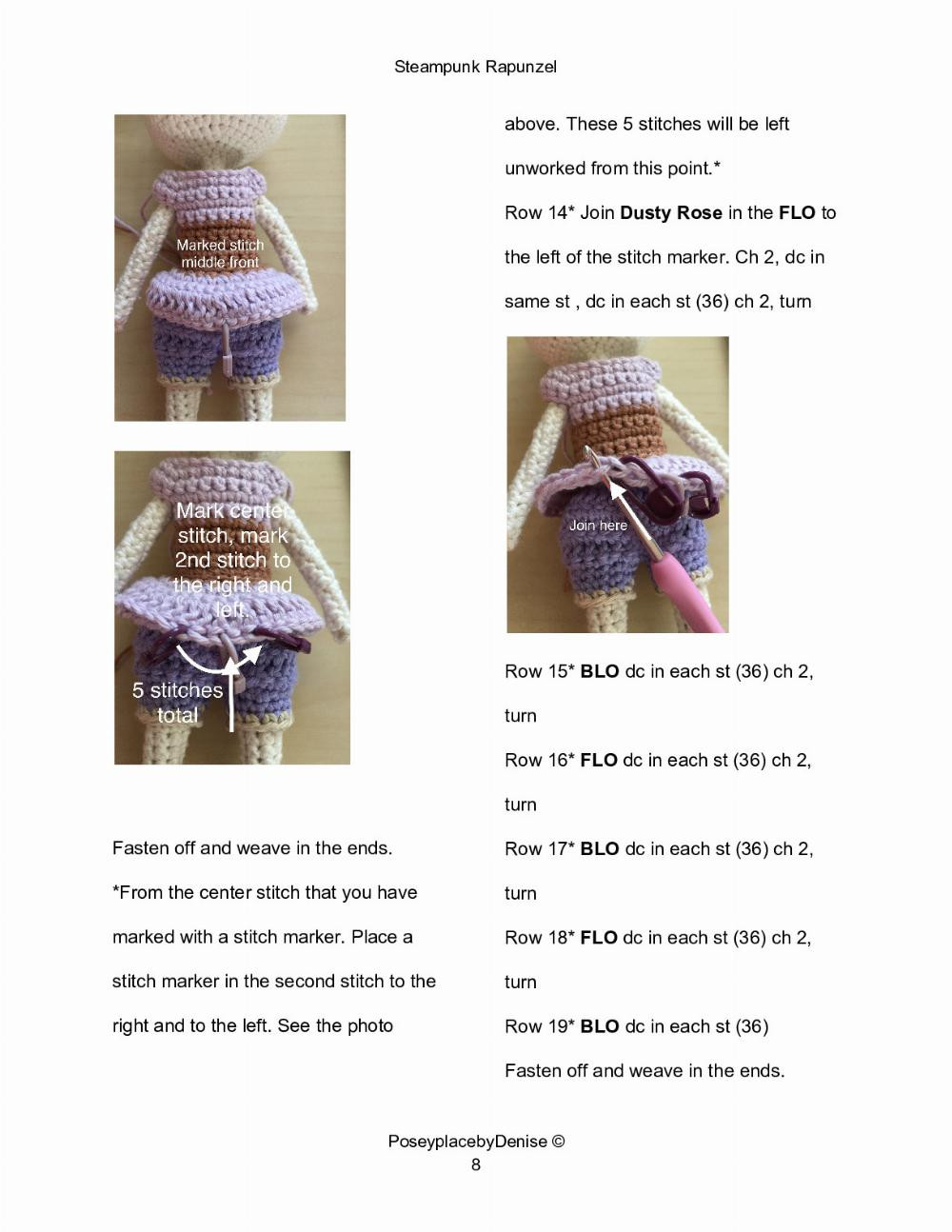 Steampunk Rapunzel Gauge doll crochet pattern