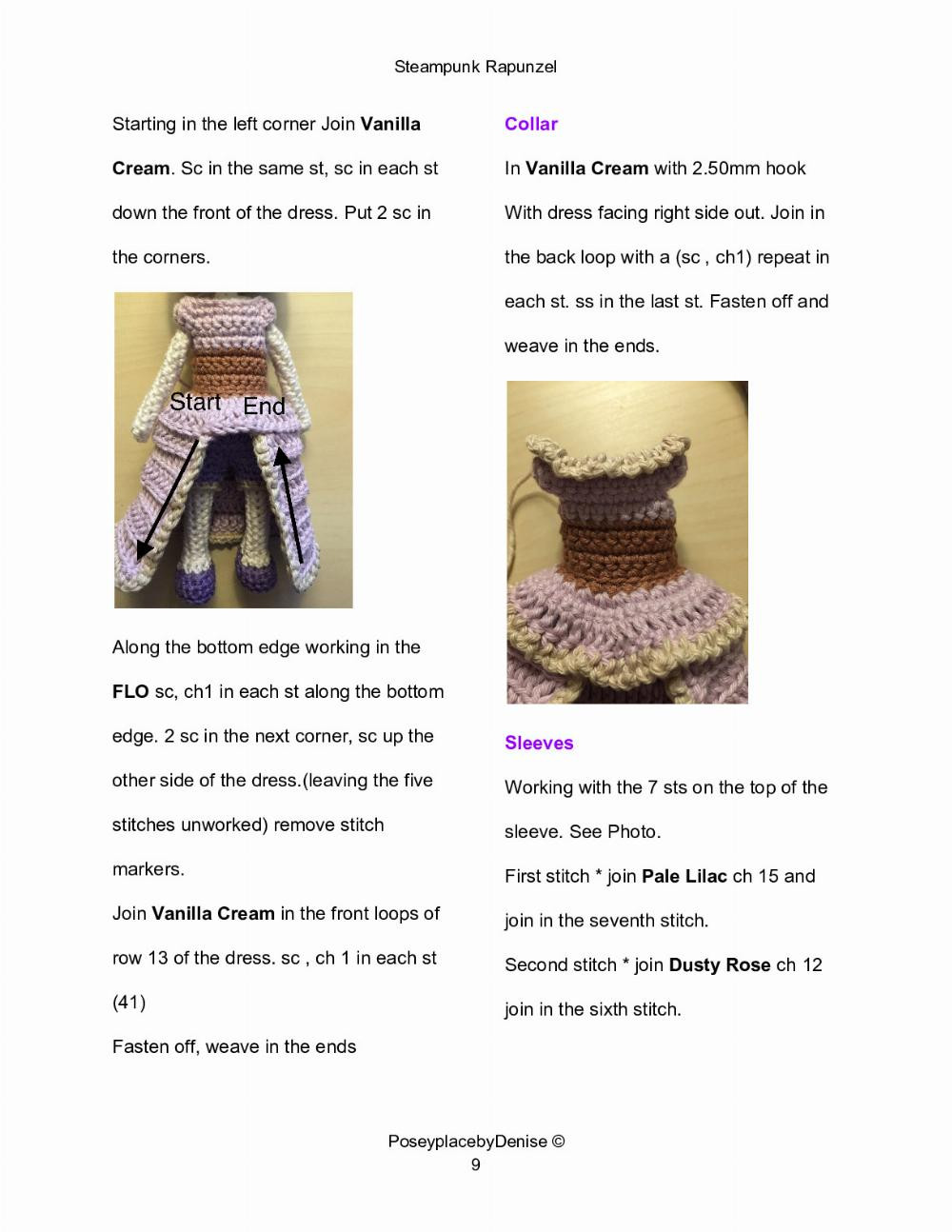 Steampunk Rapunzel Gauge doll crochet pattern