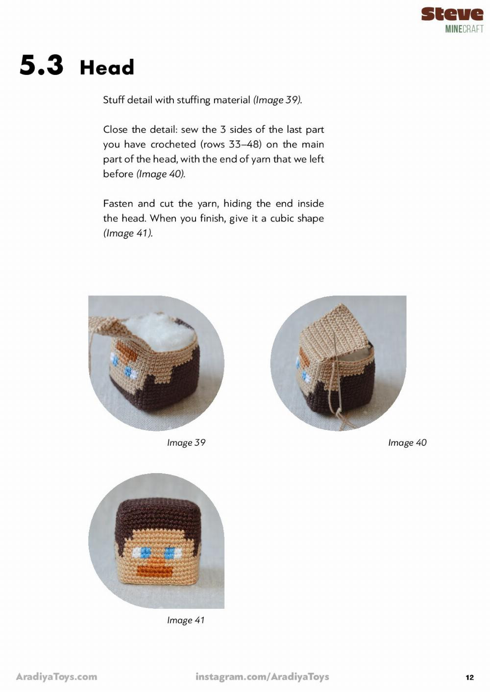 Steve Steve minecraft Minecraft Crochet pattern