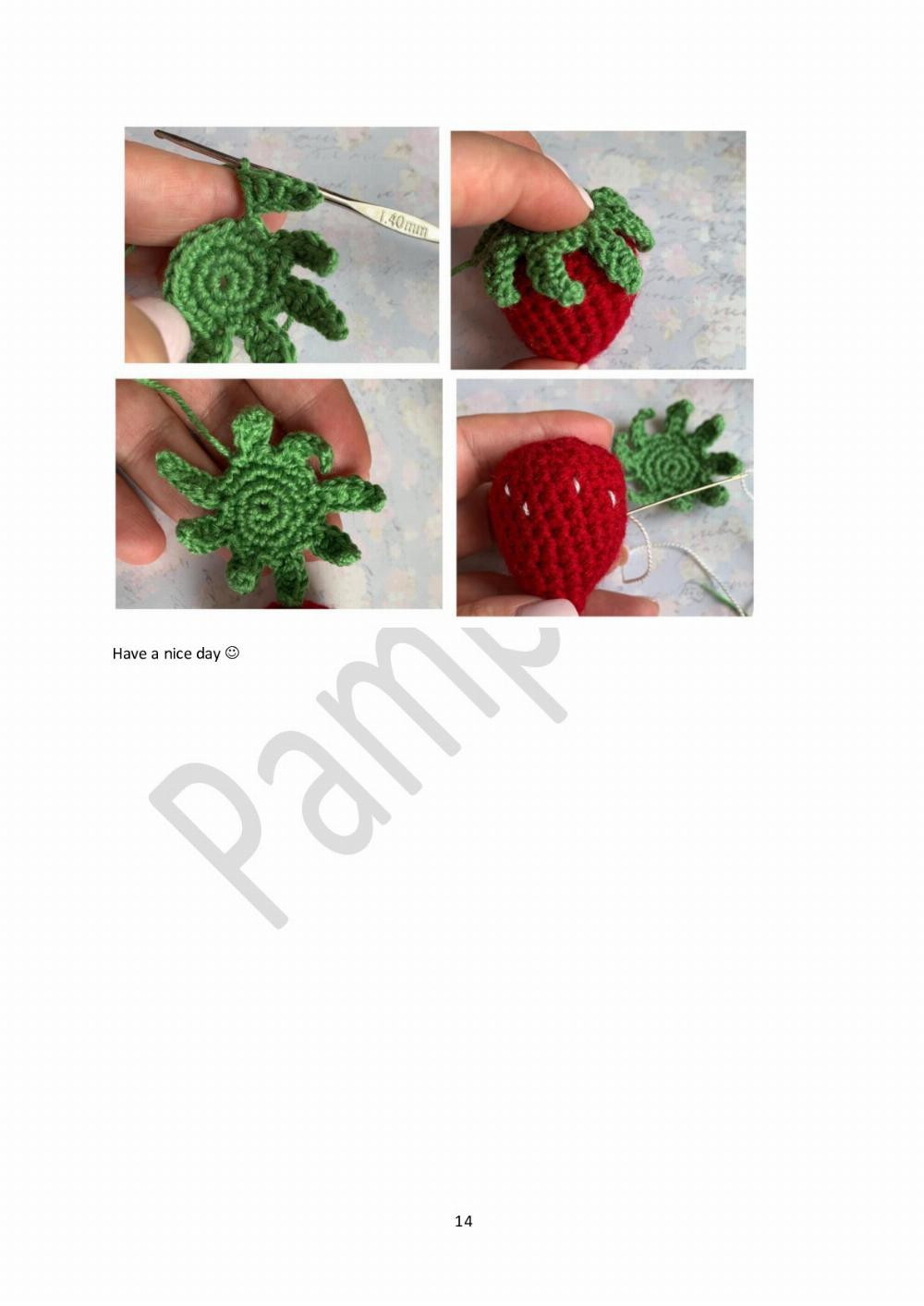 Strawberry gnome pattern