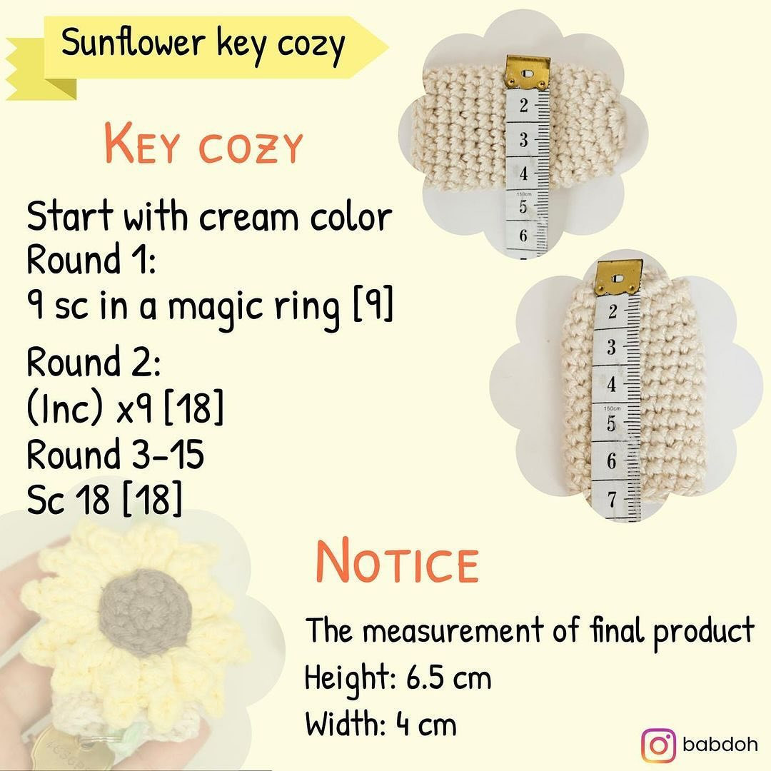 sunflower key cozy crochet pattern