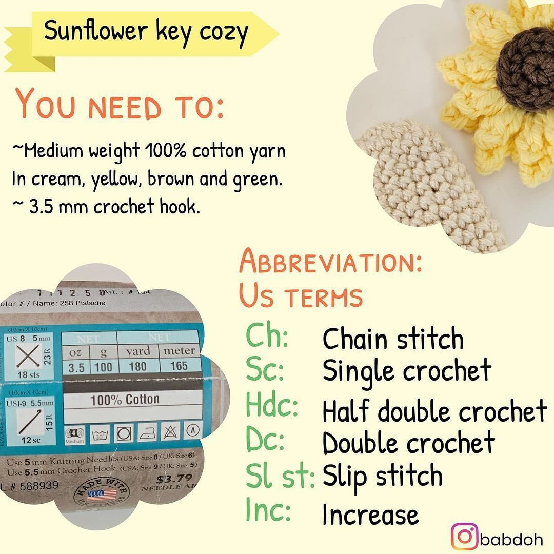 sunflower key cozy crochet pattern