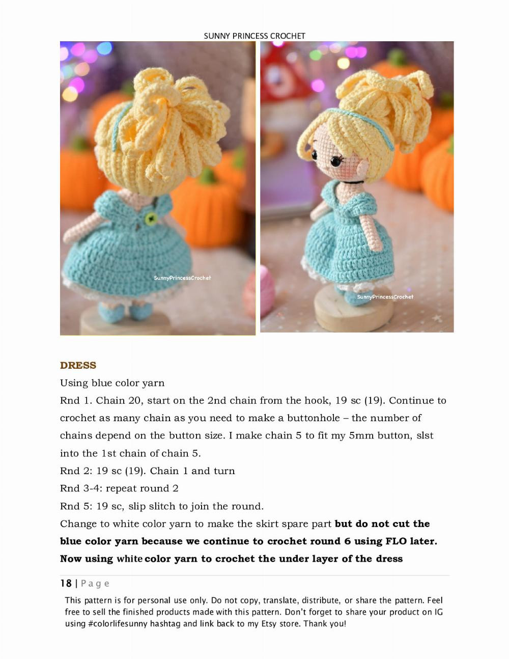 SUNNY PRINCESS CROCHET CINDERELLA PATTERN