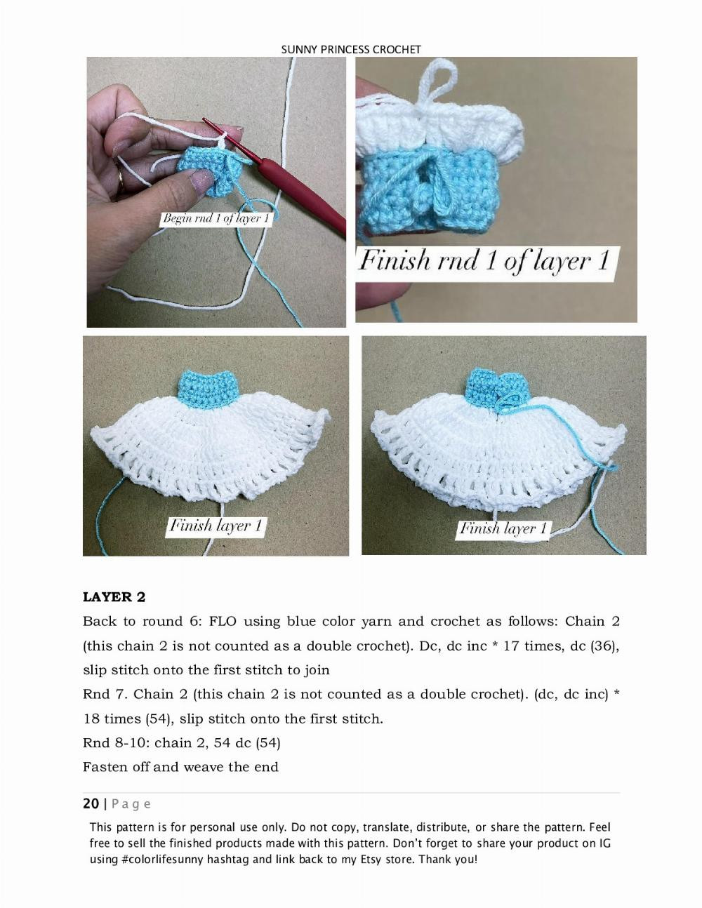 SUNNY PRINCESS CROCHET CINDERELLA PATTERN