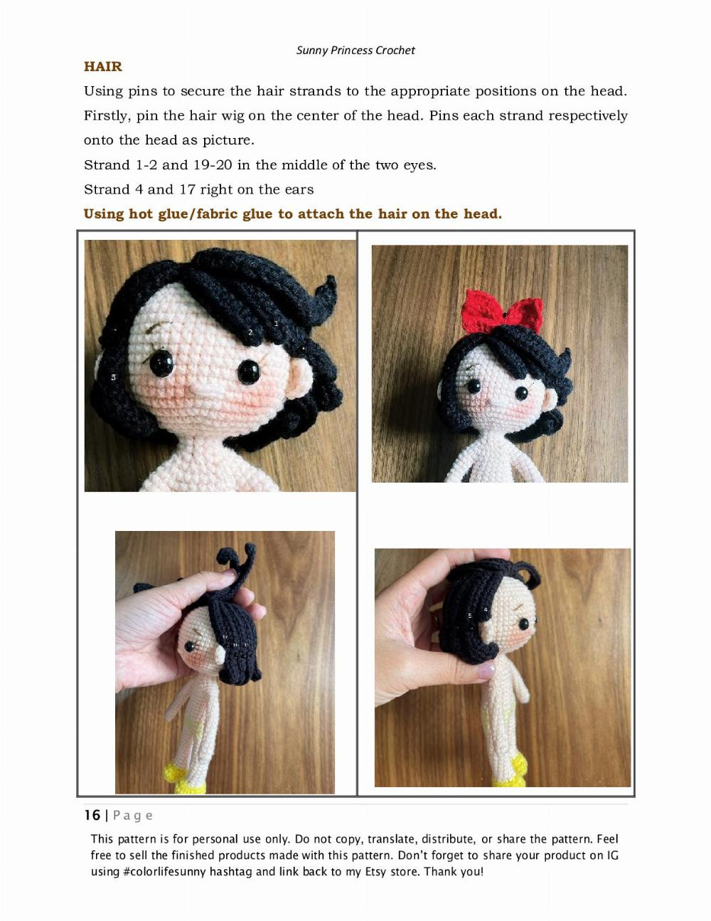 Sunny Princess Crochet SNOW WHITE CROCHET PATTERN