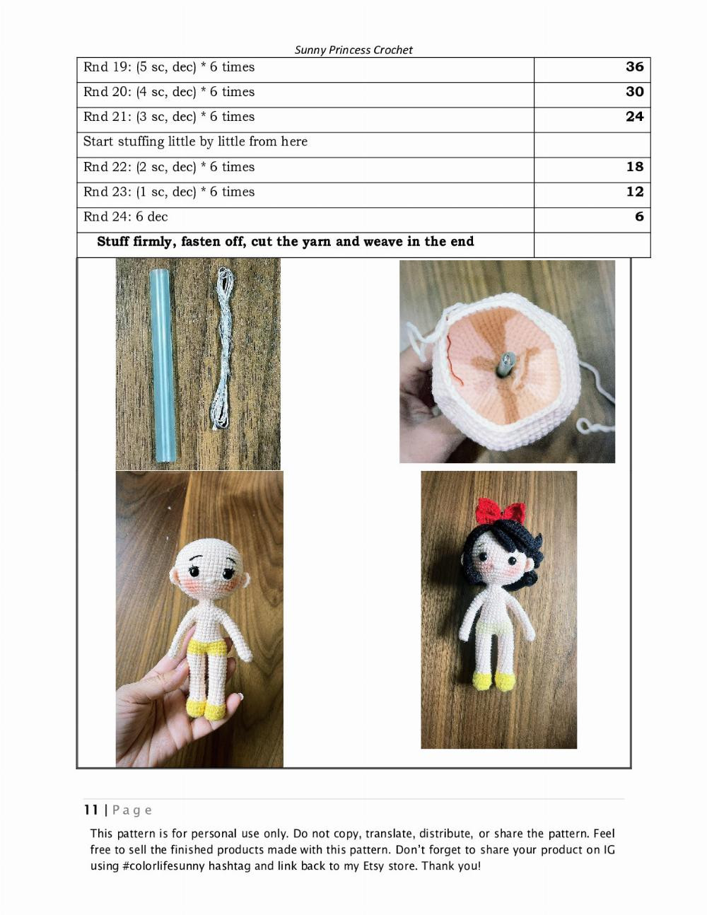 Sunny Princess Crochet SNOW WHITE CROCHET PATTERN