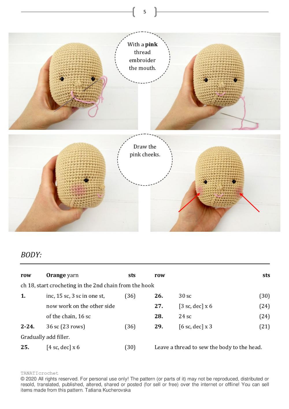 TANATI crochet CROCHET PATTERN “Theona doll”