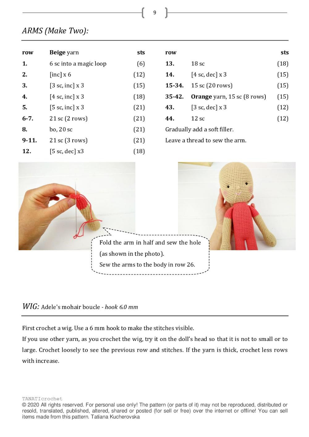 TANATI crochet CROCHET PATTERN “Theona doll”