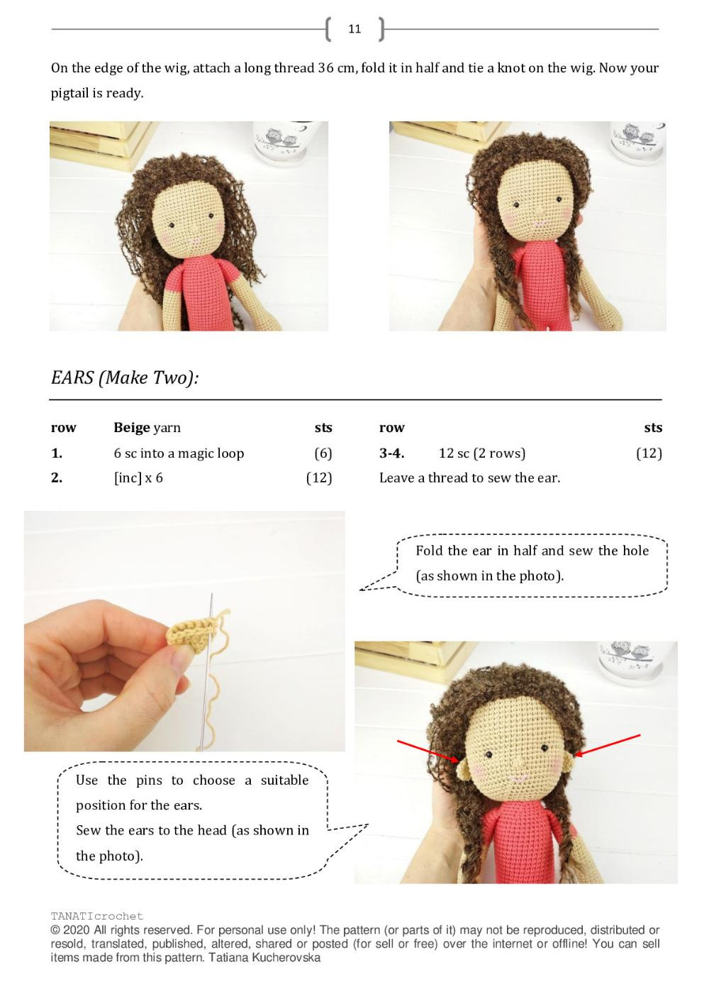 TANATI crochet CROCHET PATTERN “Theona doll”