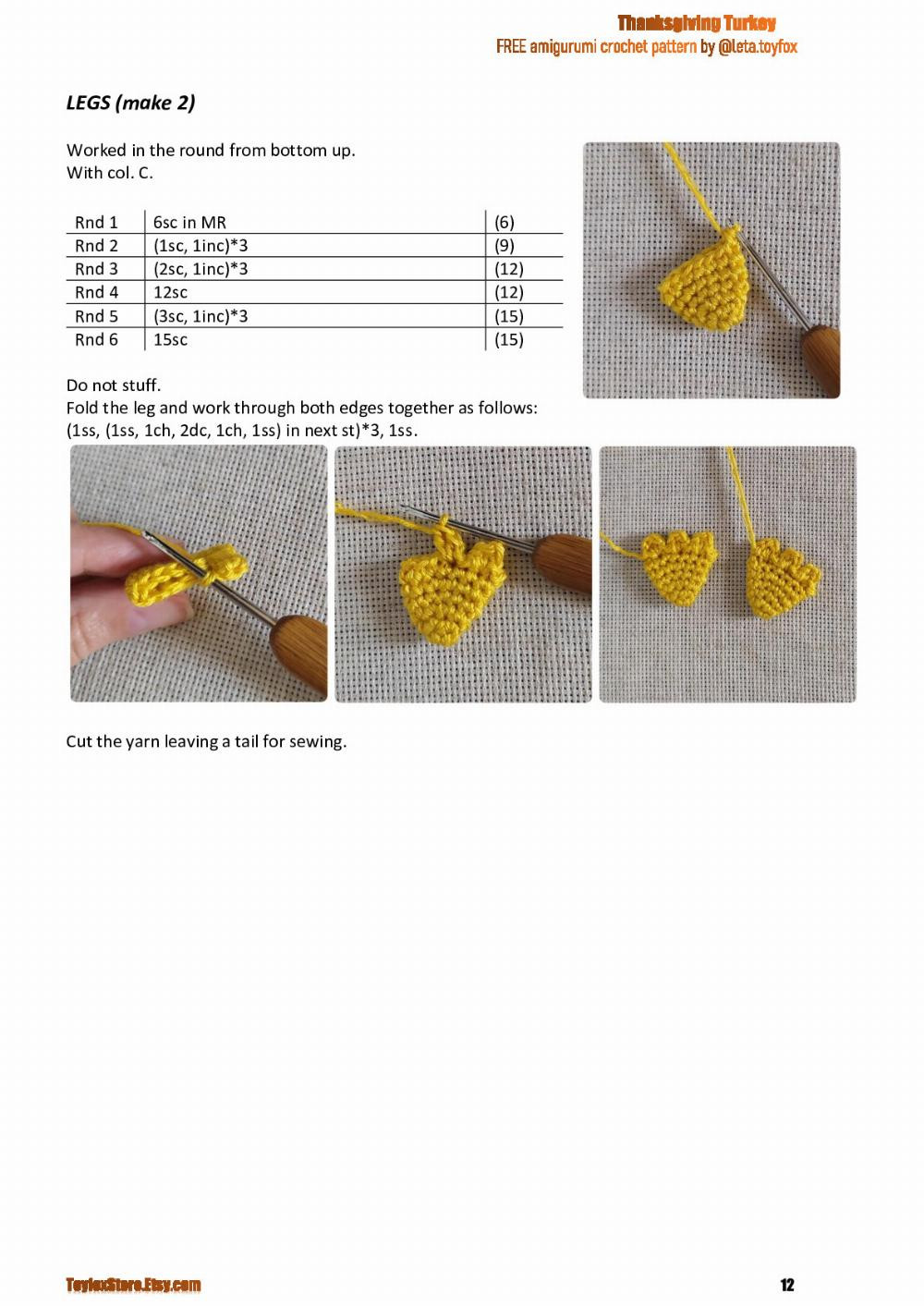 Thanksgiving Turkey FREE crochet amigurumi pattern