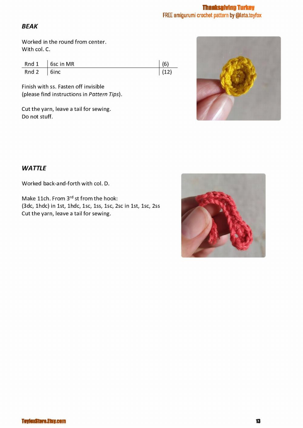 Thanksgiving Turkey FREE crochet amigurumi pattern