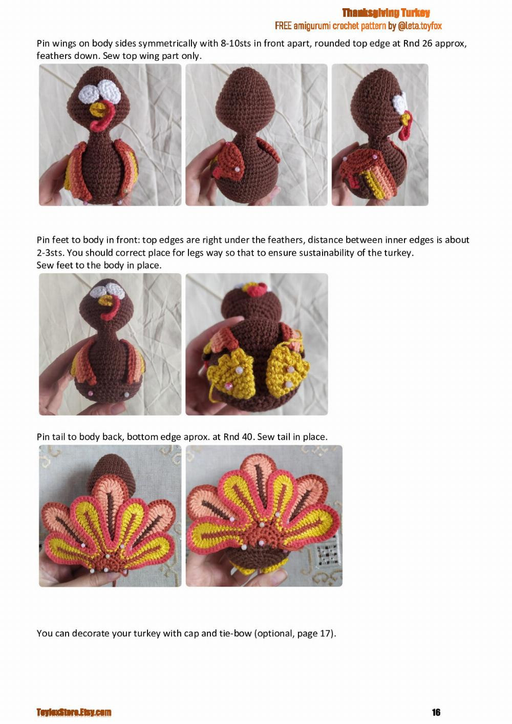 Thanksgiving Turkey FREE crochet amigurumi pattern