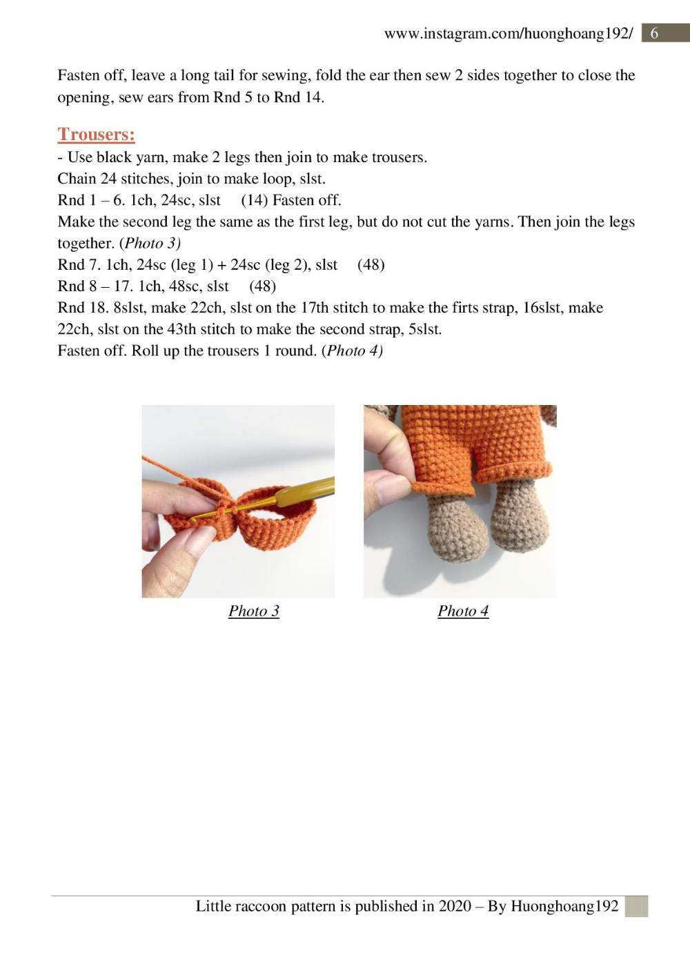 the Little raccoon crochet pattern