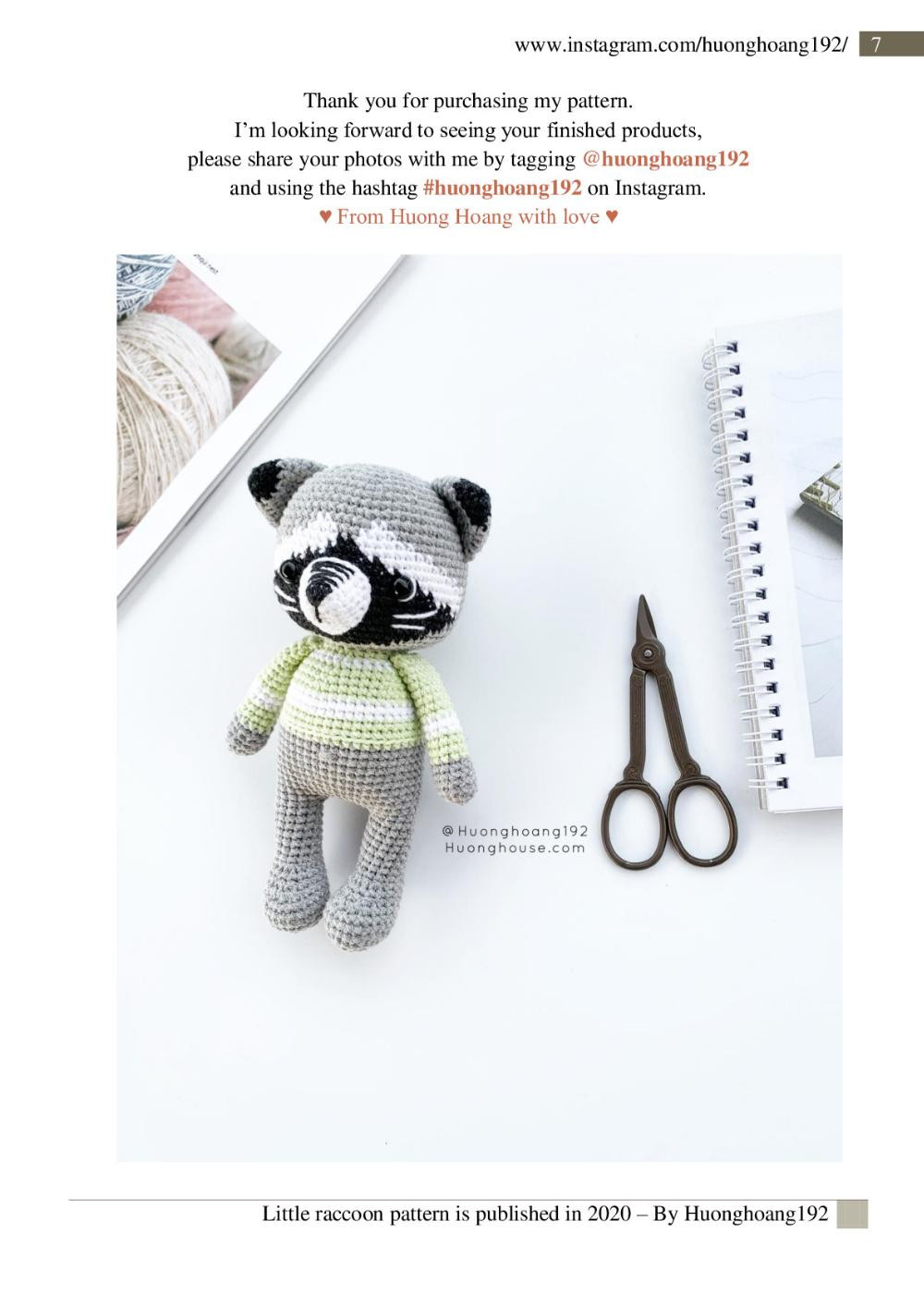 the Little raccoon crochet pattern