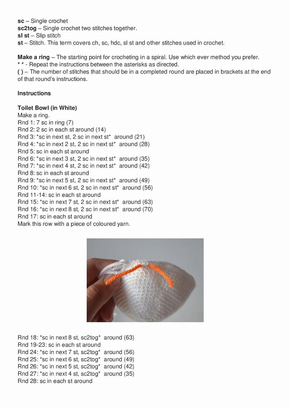 The toilet crochet pattern