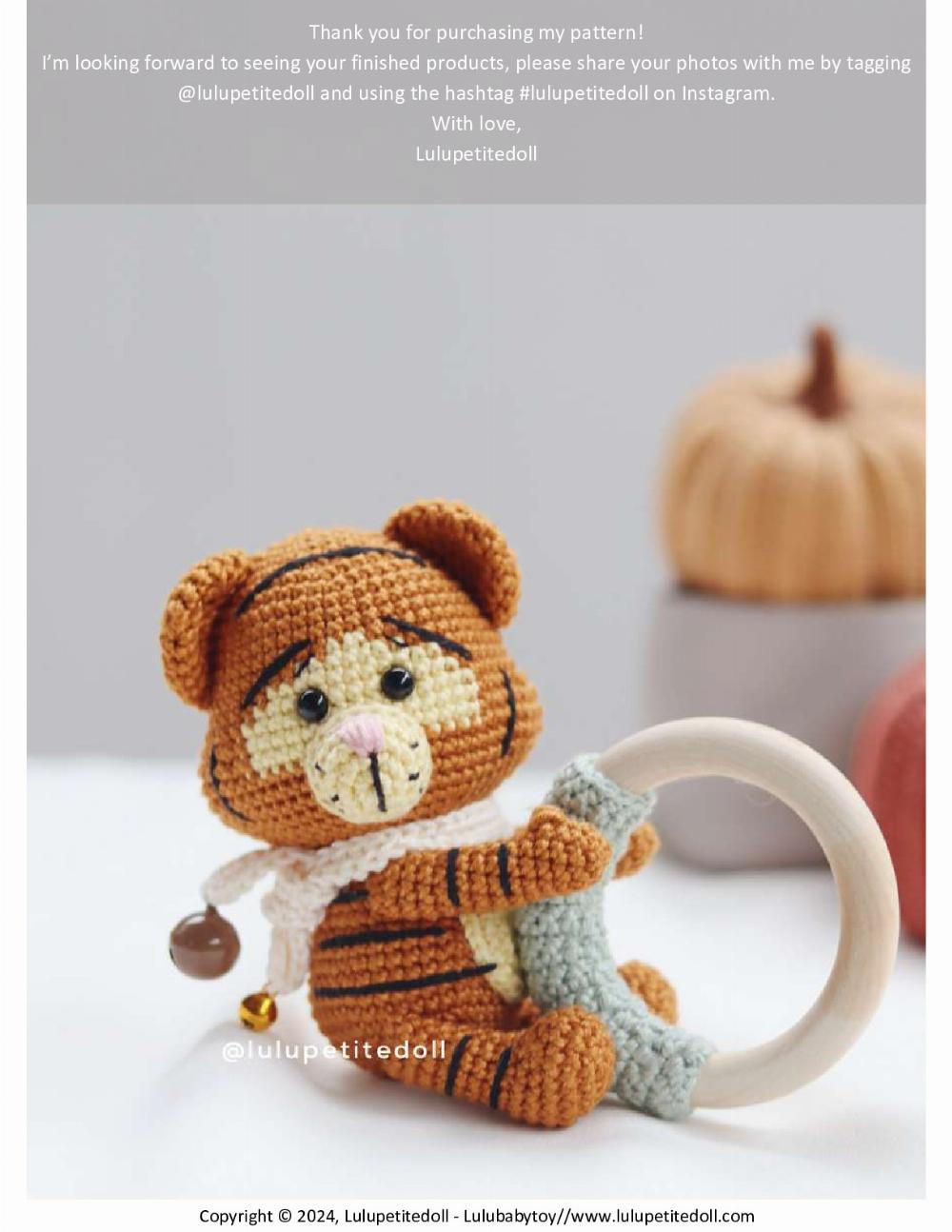 Tigger Rattle crochet pattern