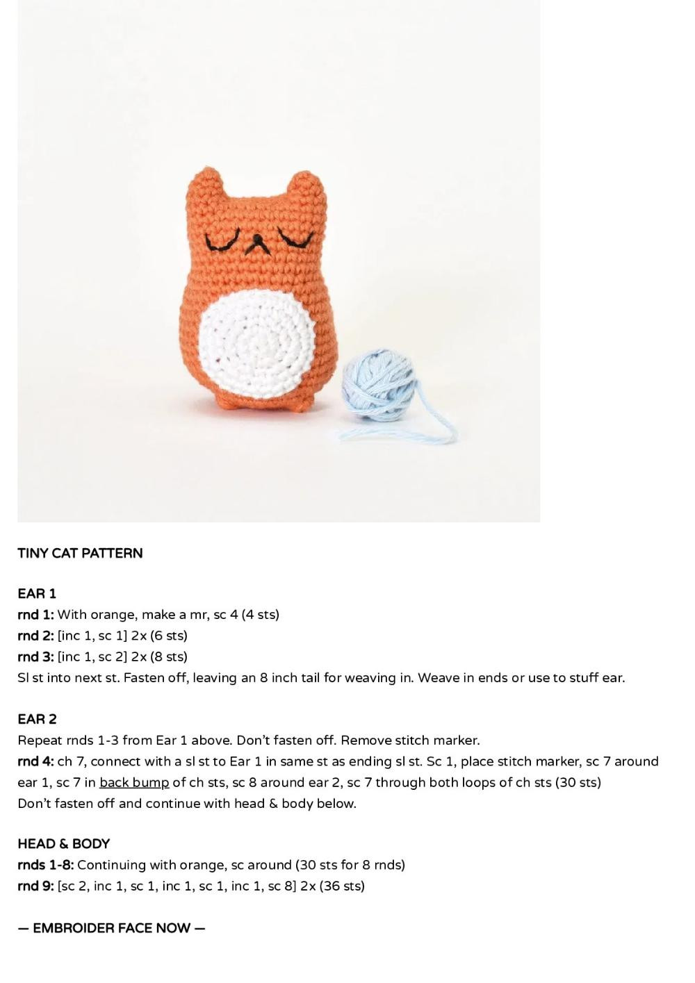 Tiny Cat | Free Amigurumi Crochet Pattern