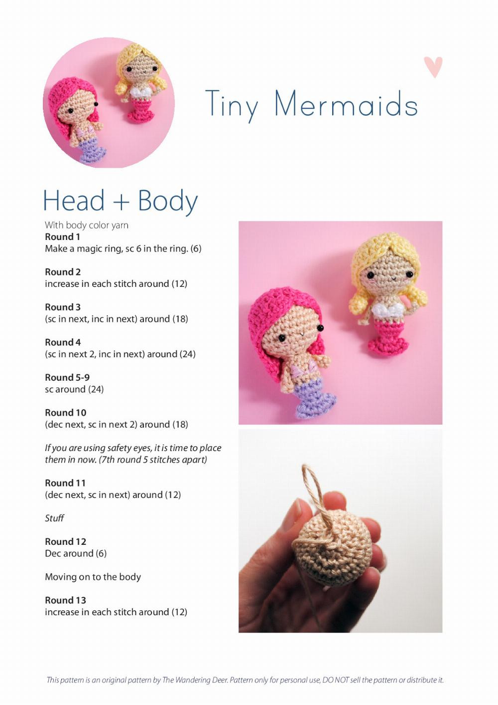 Tiny Mermaids crochet amigurumi pattern