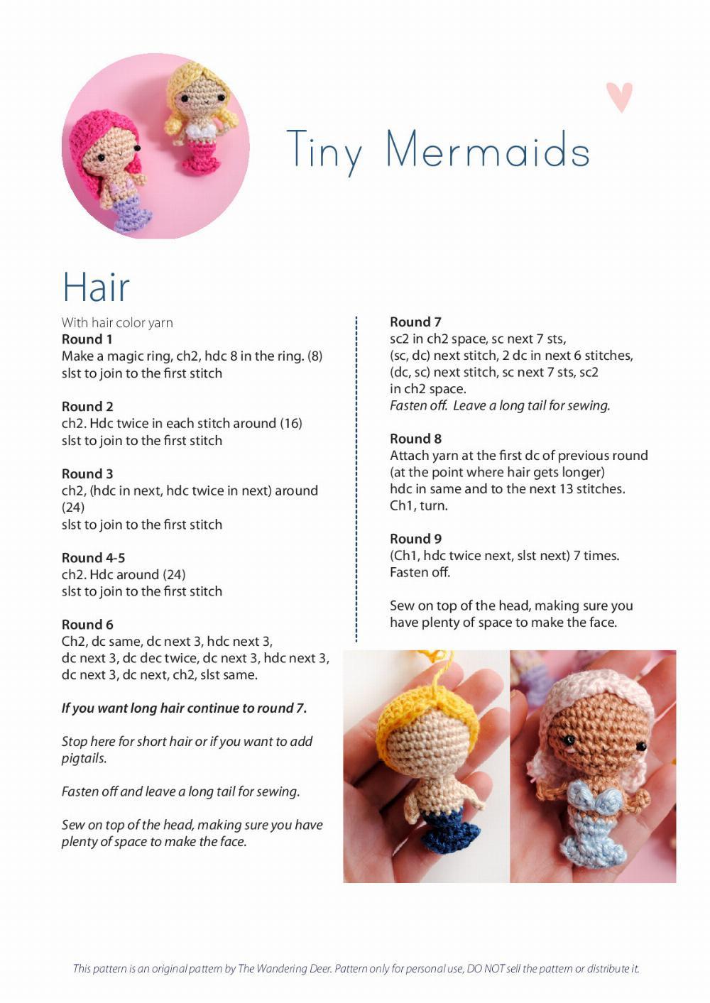 Tiny Mermaids crochet amigurumi pattern