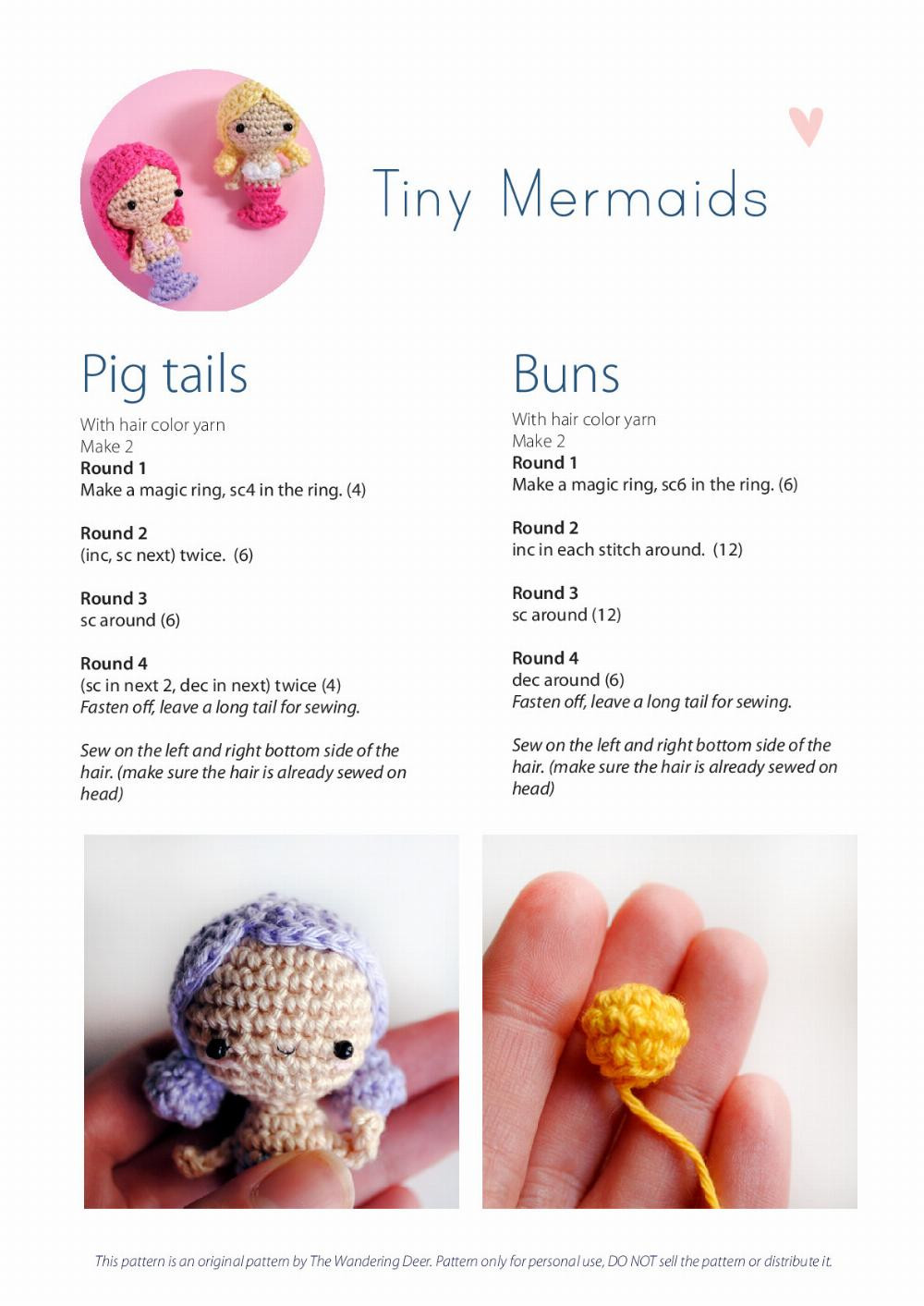 Tiny Mermaids crochet amigurumi pattern